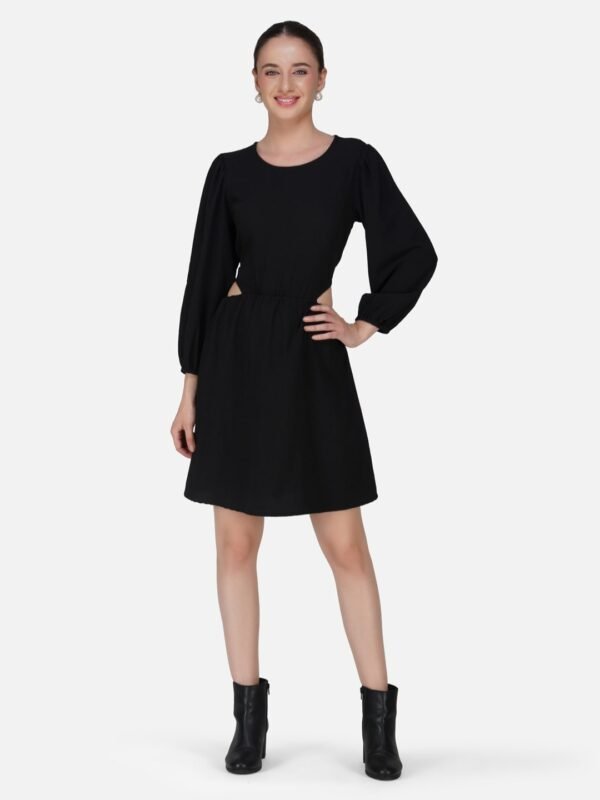 Classic Black Cut-Out Fit & Flare Dress