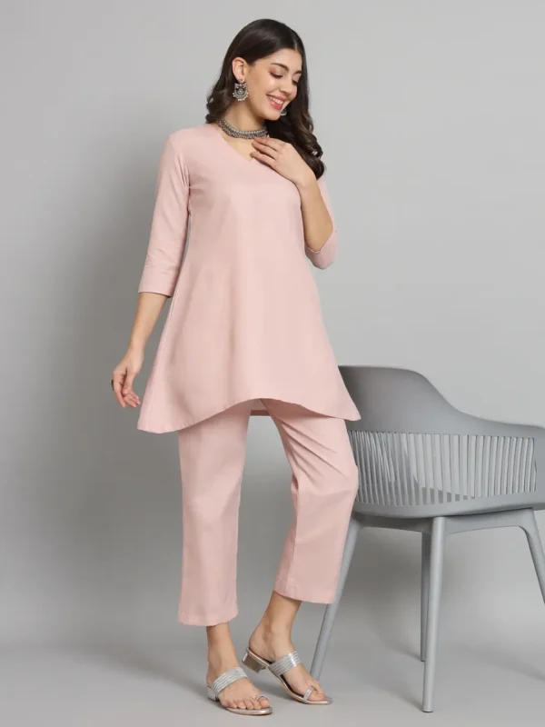 Blush Pink Asymmetric Co-ord Set