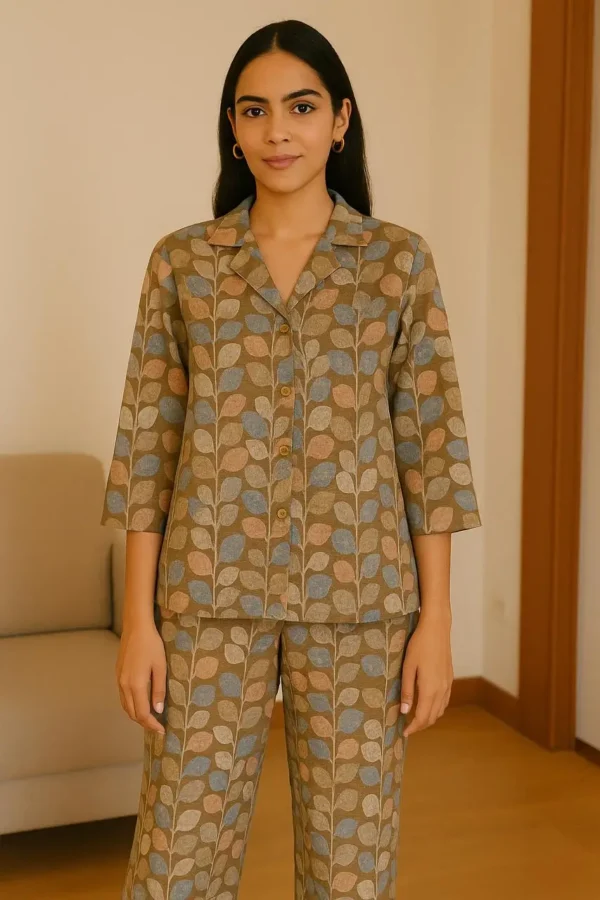Leaf Print Cotton Co-ord Set
