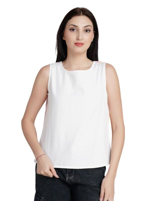 Classic White Sleeveless Cotton Top