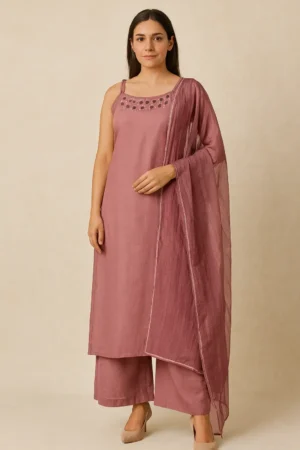 KPD-121-1 Vatican Silk Mirror Work Kurti Pant Dupatta Set