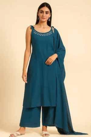 KPD-122-1 Vatican Silk Kurti Set with Mirror Work