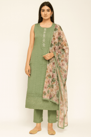 KPD-171-1 Sequin Work Kurta Pant Dupatta Set