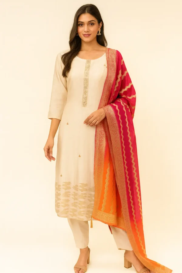 Elegant Pure Shimmer Suit with Dupatta