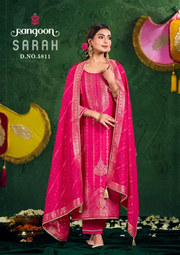 Silk Jacquard Suit- Pink