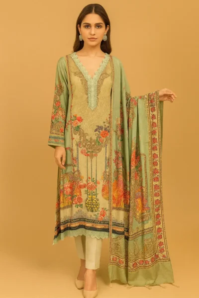 KPD-243-1 Elegant Russian Silk Printed Kurta Pant with Dupatta