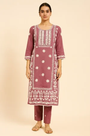 KPD-257-1 Rayon Embroidered Kurta Pant Set