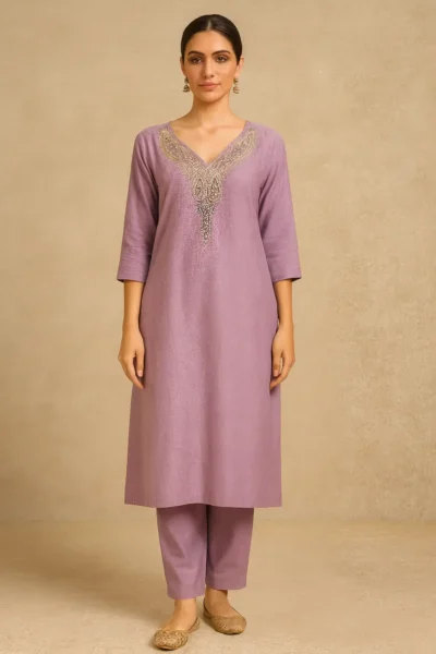KPD-261-1 Lavender Elegance Vatican Silk Kurta Pant