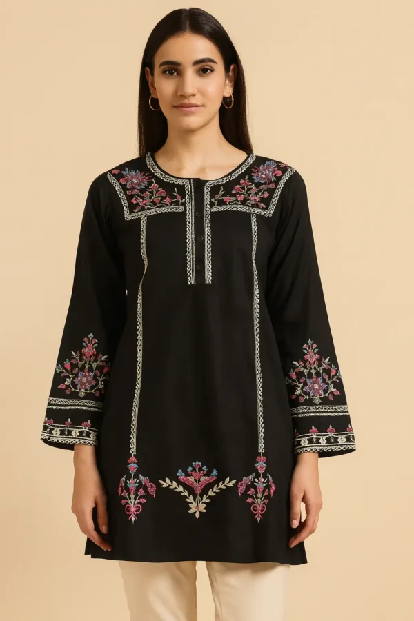 Black Embroidered Kurti