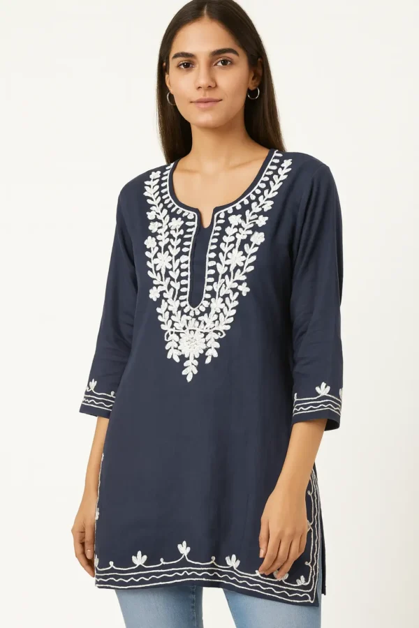 Cotton Rayon Embroidered Kurti