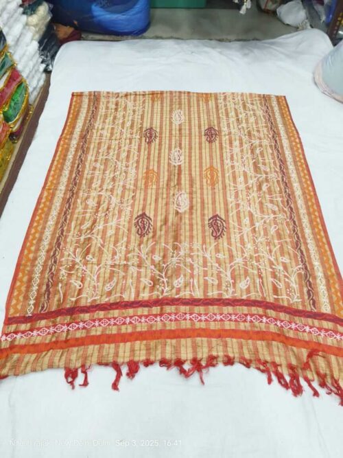 DPT-16-4 Cotton Dupain Handloom Print Dupatta