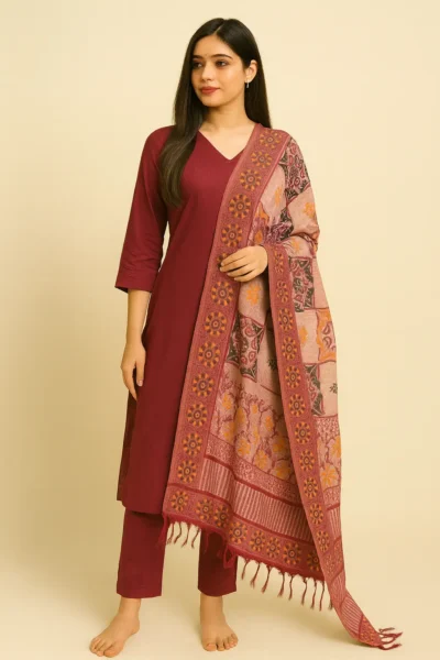 DPT-4-1 Elegant Dupion Slub Fabric Dupatta