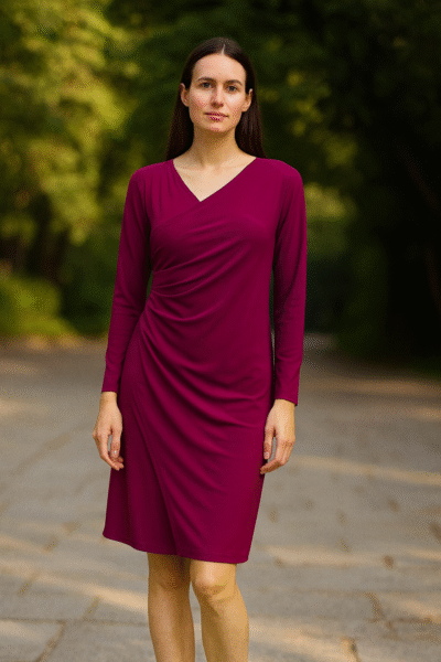 DRS-142-1 Magenta Bodycon Stretchable Lycra Dress