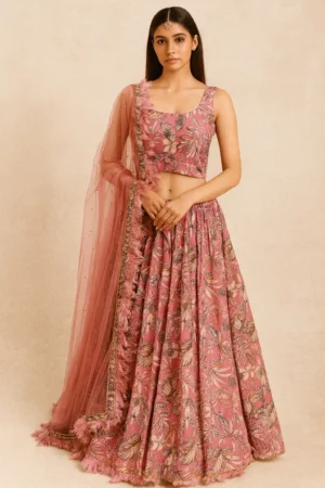 LHG-10-1 Georgette Fabric Printed Lehenga with Dupatta
