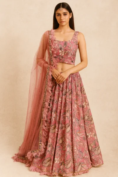 LHG-10-1 Georgette Fabric Printed Lehenga with Dupatta