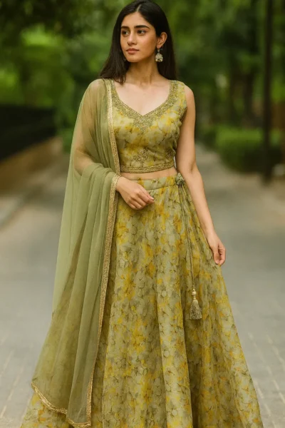 LHG-4-1 Chinon Fabric Lehenga with Dupatta