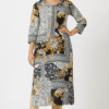 LK-51-1 Black & Mustard Floral Printed Rayon Kurta