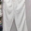 PNT-19-2 White Linen Straight-Fit Pants