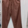 PNT-20-2 Brown Linen Straight-Fit Pants